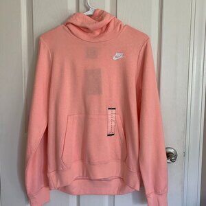 Nike Women's Cowl Neck Pullover Hoodie, Light Pink, size S NWT